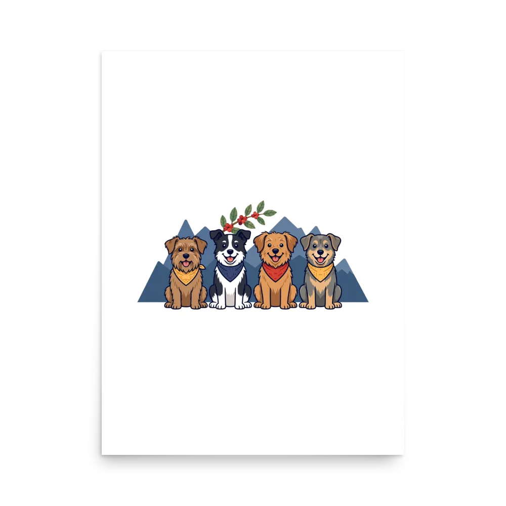 Póster 18 × 24 — diseño Cuatro Perros