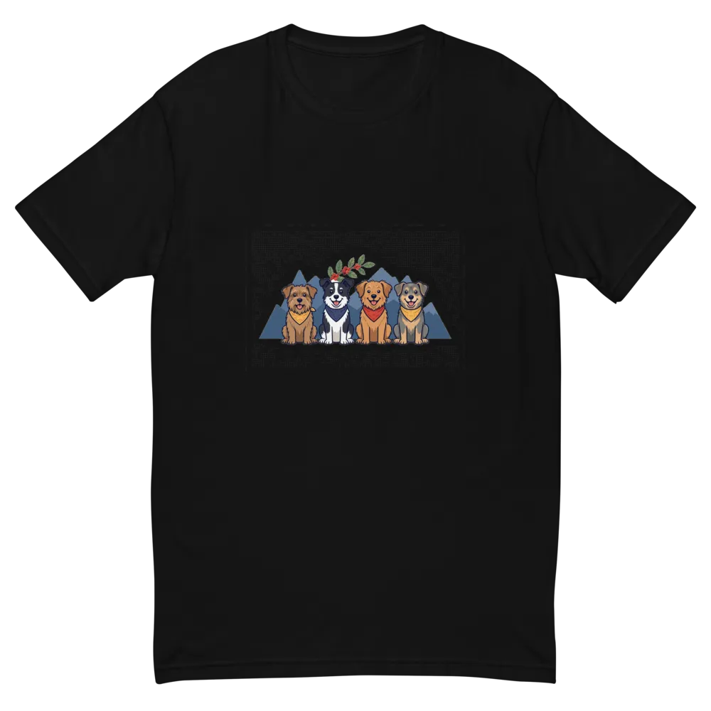 Camiseta Premium negra — diseño Cuatro Perros